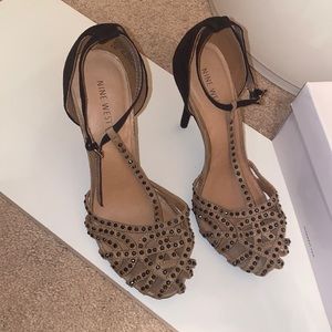 Nine West suede black heels